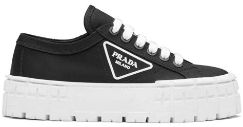 prada black and orange sneakers|Prada black platform sneakers.